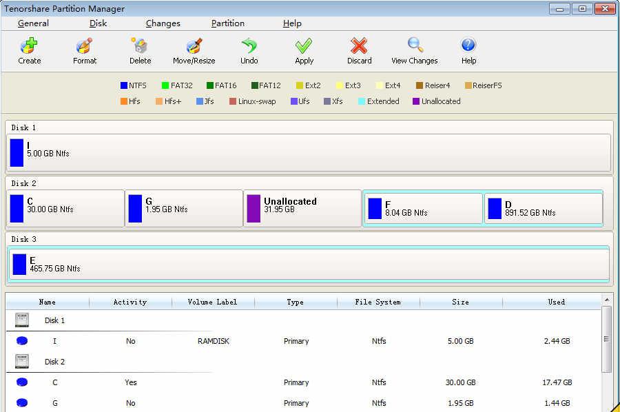 TenorsharePartitionManager[磁盘分区管理]截图1