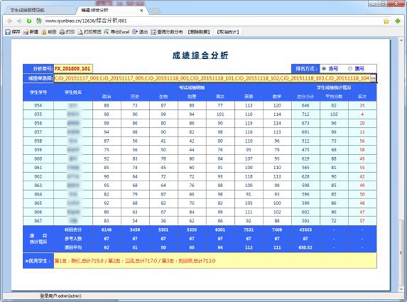 学生成绩管理系统截图1