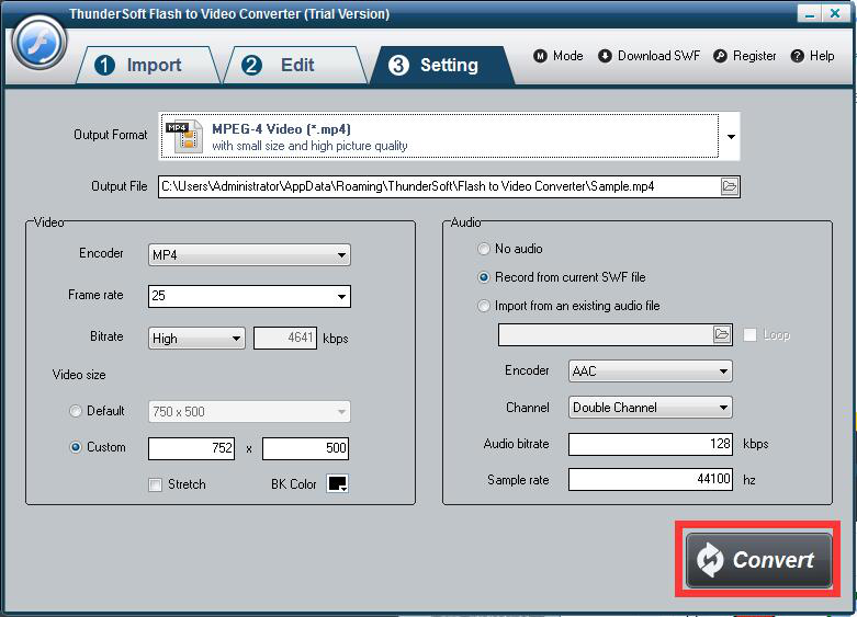 ThunderSoft Flash to MP4 Converter